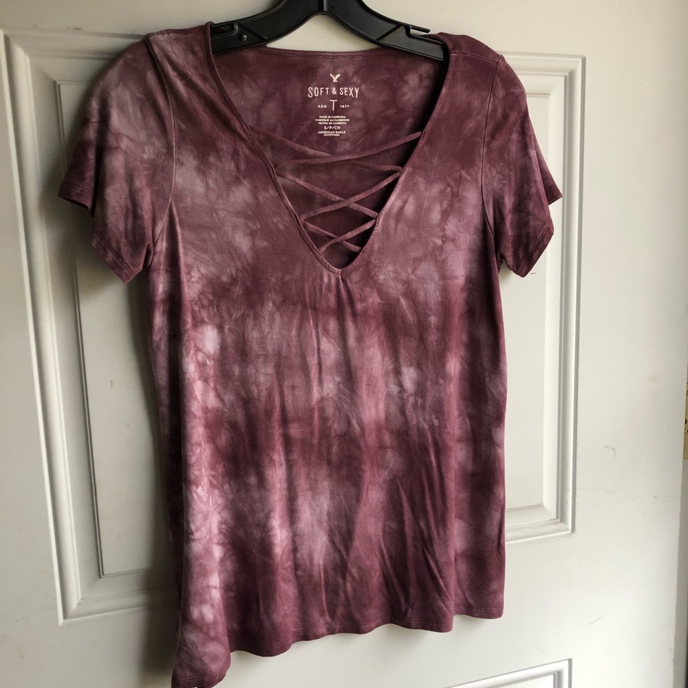 American Soft & Sexy Magenta Tie Dye Tee